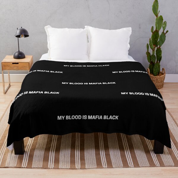 My Blood is Mafia Black Throw Blanket RB2706 product Offical bungo stray dogs Merch