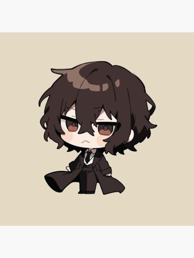 Alternative view of Osamu Dazai Chibi Anime Throw Pillow
