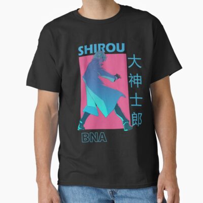 Alternative view of Shirou Ogami Bna Trigger Anime T-shirt