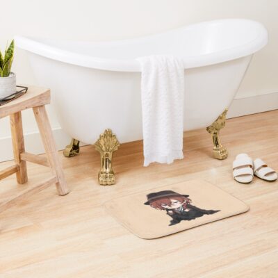 Alternative view of Chuya Nakahara Bungo Stray Dogs Angry Bath Mat