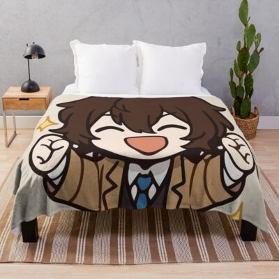Osamu Dazai Bungo Stray Dogs Anime Smile Throw Blanket