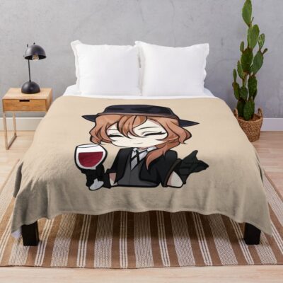 Chuya Nakahara Bungo Stray Dogs Drink Wine Throw Blanket