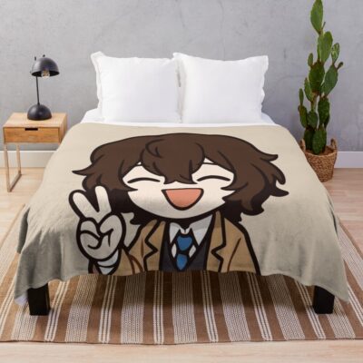 Osamu Dazai Bungo Stray Dogs Say Hi Throw Blanket