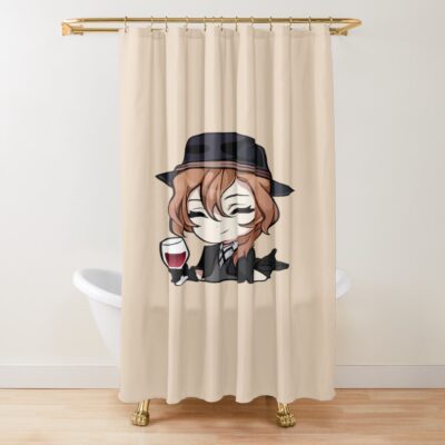 Chuya Nakahara Chibi Anime Drink Shower Curtain