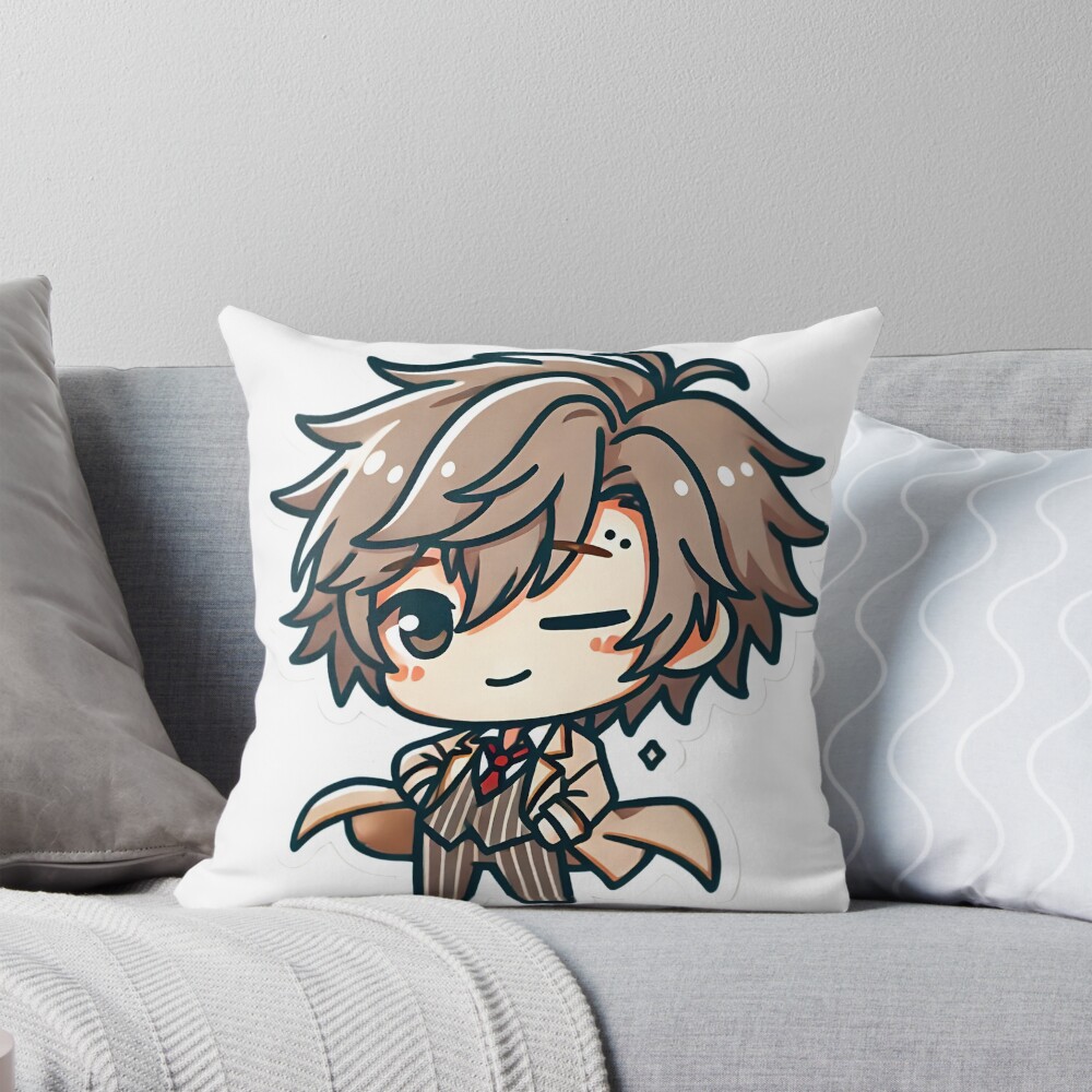 Chibi Detective Throw Pillow