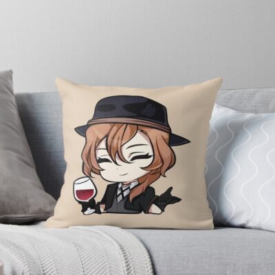 Chuya Nakahara Drink Wine Throw Pillow