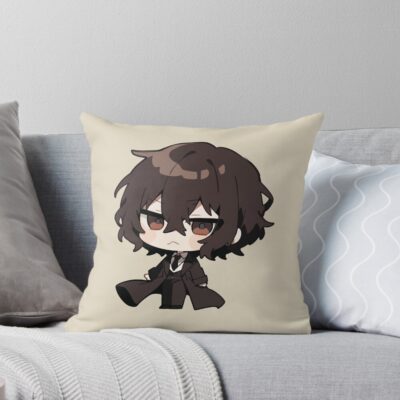 Osamu Dazai Chibi Anime Throw Pillow